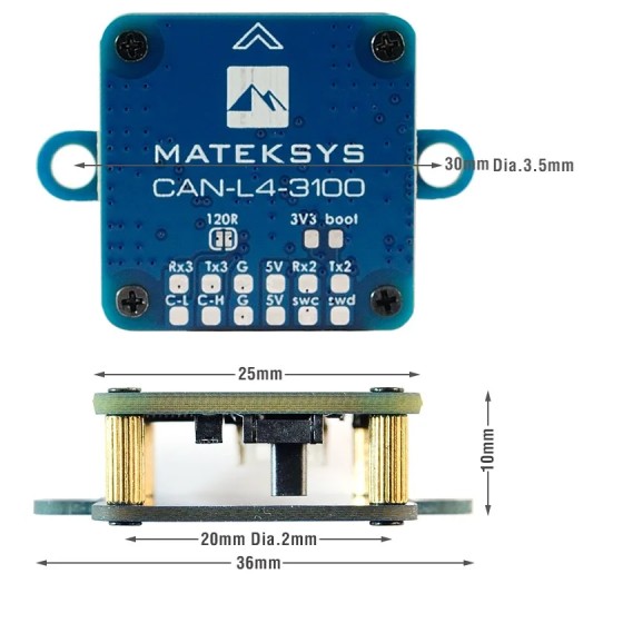 Original MATEKSYS CAN-L4-3100 AP_PERIPH CAN Magnetometer RM3100 DroneCAN Protocol for RC Model Airplane DIY Parts